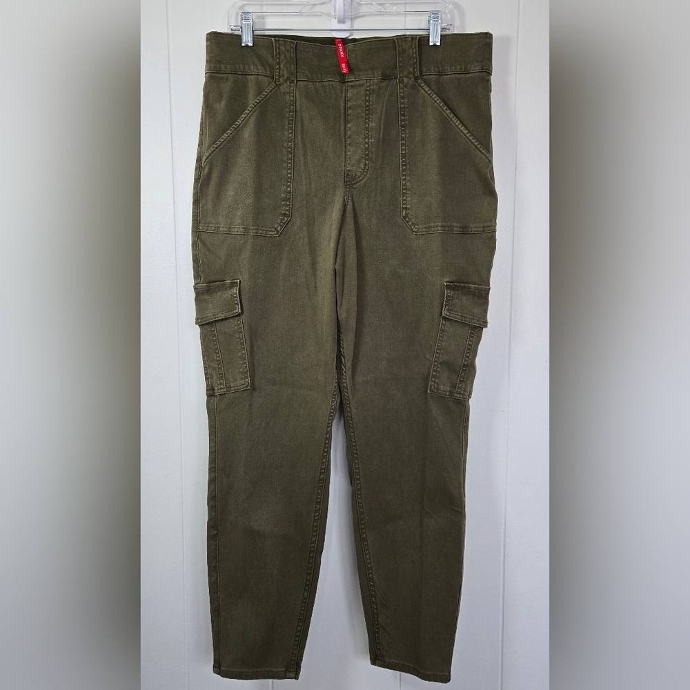 Spanx Olive Green Stretch Twill Ankle Cargo Pants Size 2X/2T - Picture 6 of 14
